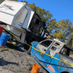 Fire destroys abandoned RVs and semi truck in Mission